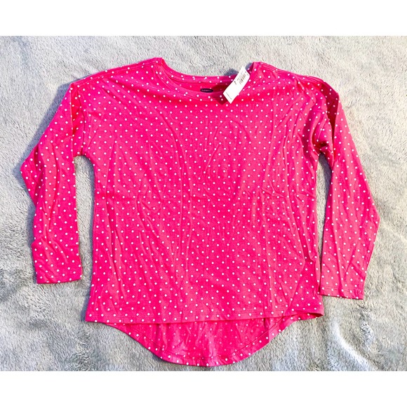 Girls’ Size M (8) Old Navy Softest Tee Long-Sleeve Top – NWT – Pink, White Dots - Picture 3 of 6